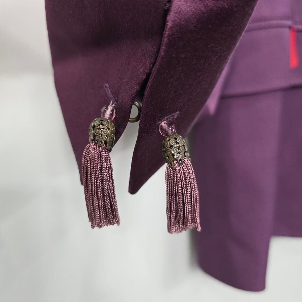 Escada Women Wool Silk Wool Blend Blazer Jacket Purple Size 42 L Office *Flaws - Picture 8 of 16